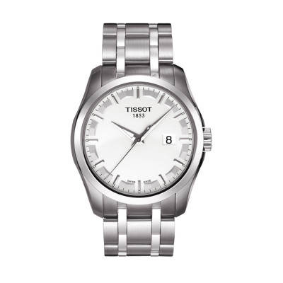 天梭Tissot 库图自动机械表瑞士手表钢带商务男表T035.407.11.031.003