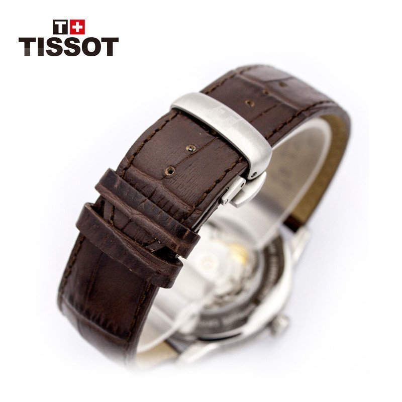 天梭Tissot豪致系列机械表瑞士手表皮带男表T086.407.16.031.00