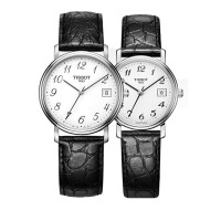 瑞士正品天梭手表T52时尚男士女士石英表情侣真皮表带手表一对