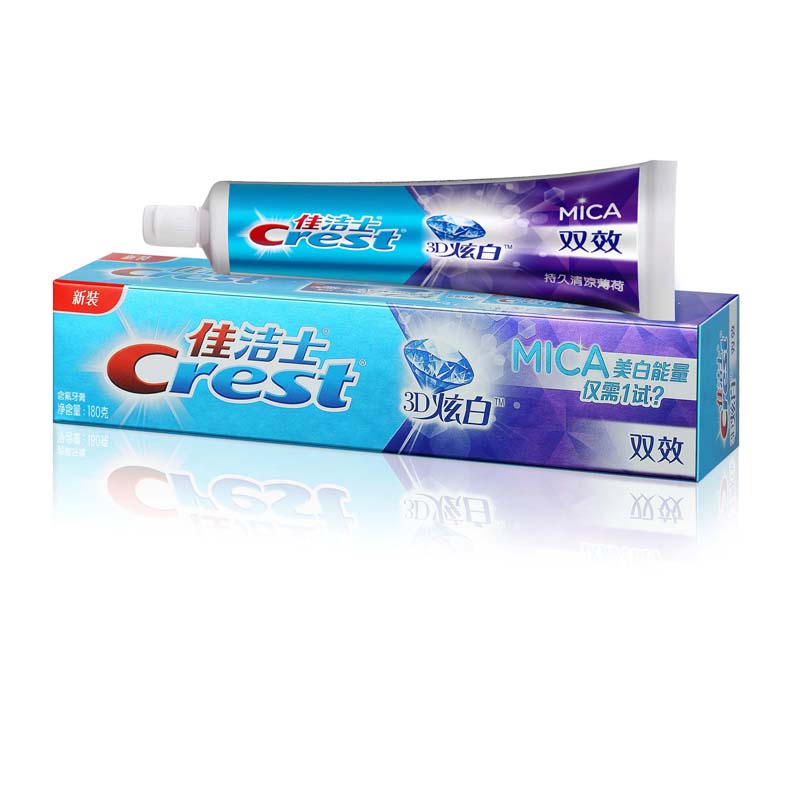 佳洁士(Crest) 3D炫/白双效牙膏180g单支装薄荷味