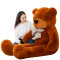 生日礼物大号布娃娃熊猫公仔玩偶抱抱熊1.8米大狗熊毛绒玩具熊泰迪熊 100cm平躺直量 深棕泰迪熊