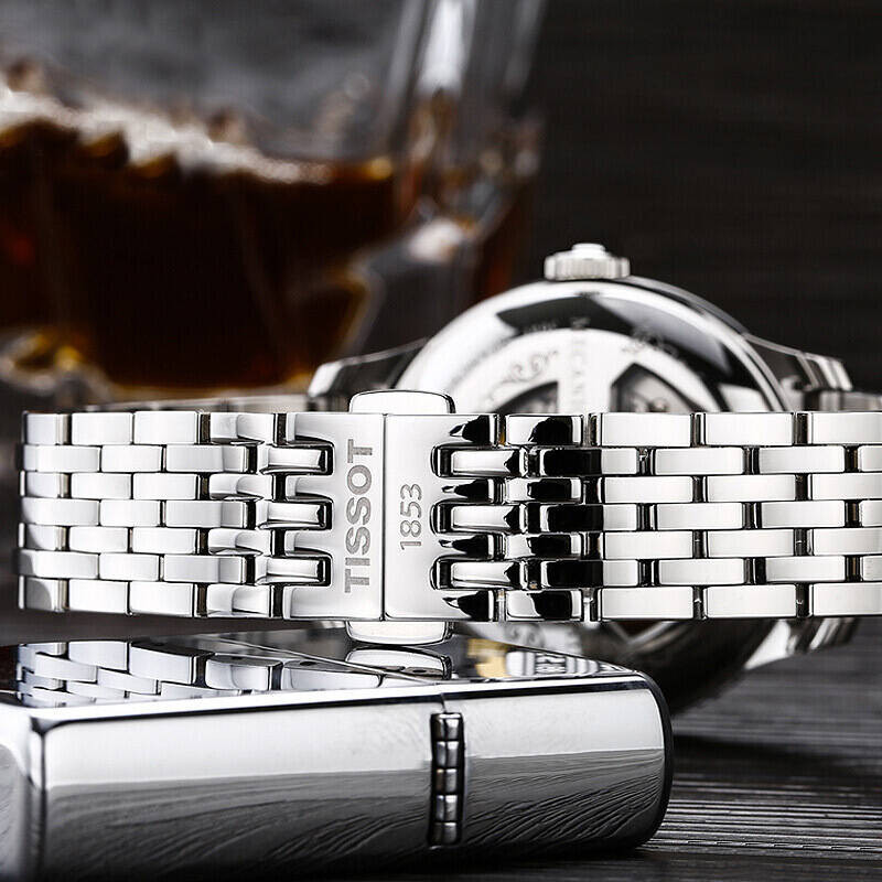 TISSOT天梭手表力洛克系列男士手表钢带黑盘机械男表T41.1.483.53