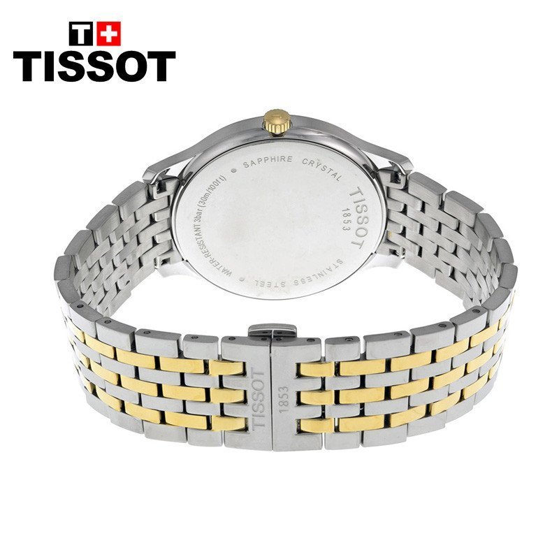 天梭TISSOT 俊雅系列手表男士间金商务正装钢带石英表男表 T063.610.22.037.00