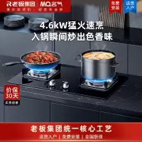 老板名气嵌入式燃气灶4.6kW大火力钢化玻璃面板双眼灶熄火保护单灶A6312B(天然气)