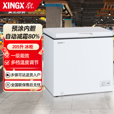 星星BD/BC-205C 205升冰柜 商用保鲜柜冷藏冷冻可切换,预涂内胆冷柜,自动减霜80% 小型单温冷柜