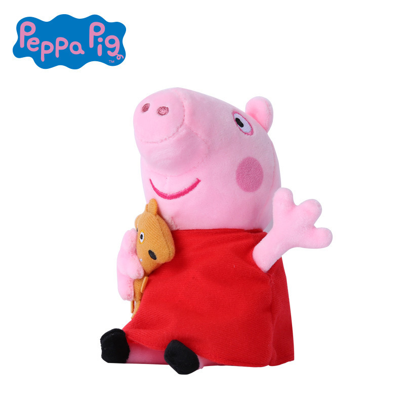 小猪佩奇Peppa Pig 19CM佩奇抱 佩奇正版毛绒玩具娃娃公仔 儿童毛绒公仔类1-3岁以上