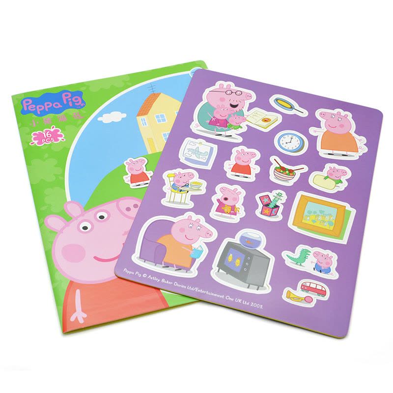 小猪佩奇PeppaPig 儿童卡通磁性贴 早教益智拼图磁粉纸品 卡通贴贴纸生日礼物 3-6岁图片
