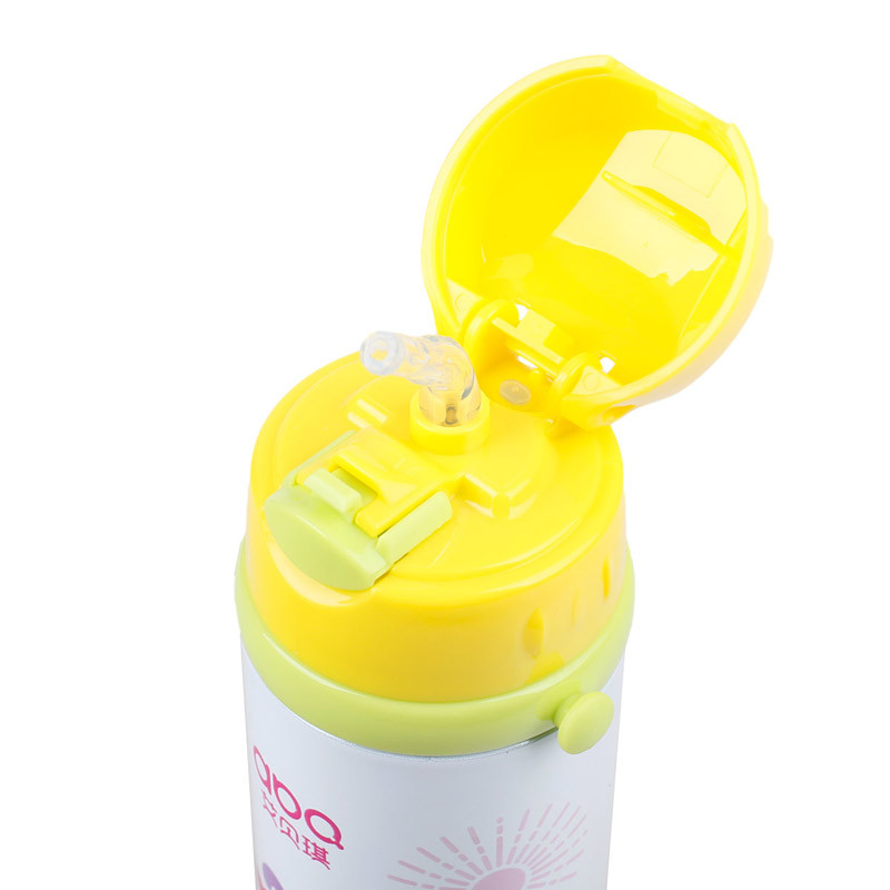 艾贝琪儿童保温水杯 带吸管两用 不锈钢小学生幼儿园宝宝水壶