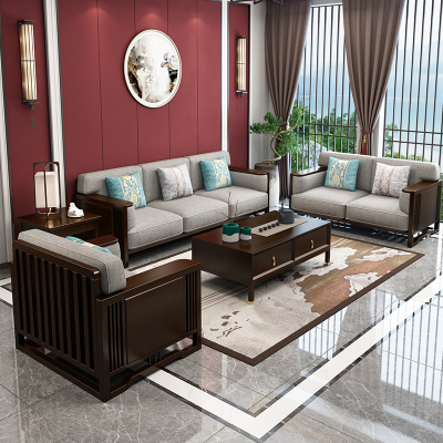 景山百岁 新中式沙发 实木沙发组合 布艺沙发 轻奢沙发 美式沙发 U型沙发 1+2+3沙发 后现代沙发 客厅家具 505