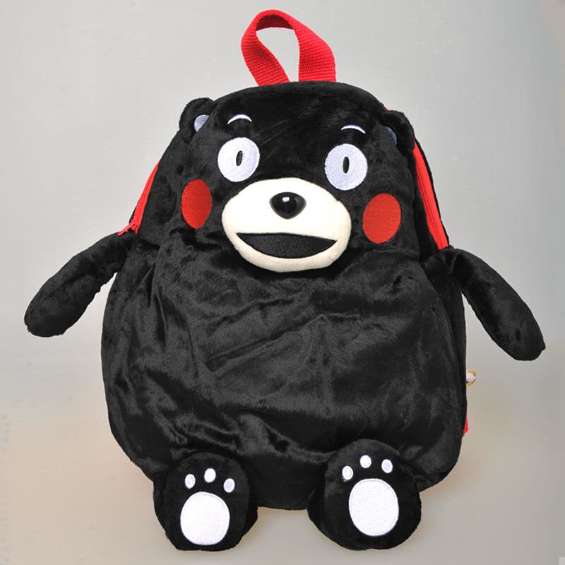 【日本进口】 酷MA萌(KUMAMON) 熊本熊卡通书包 儿童书包 双肩背包 双肩包 35CM 黑色图片