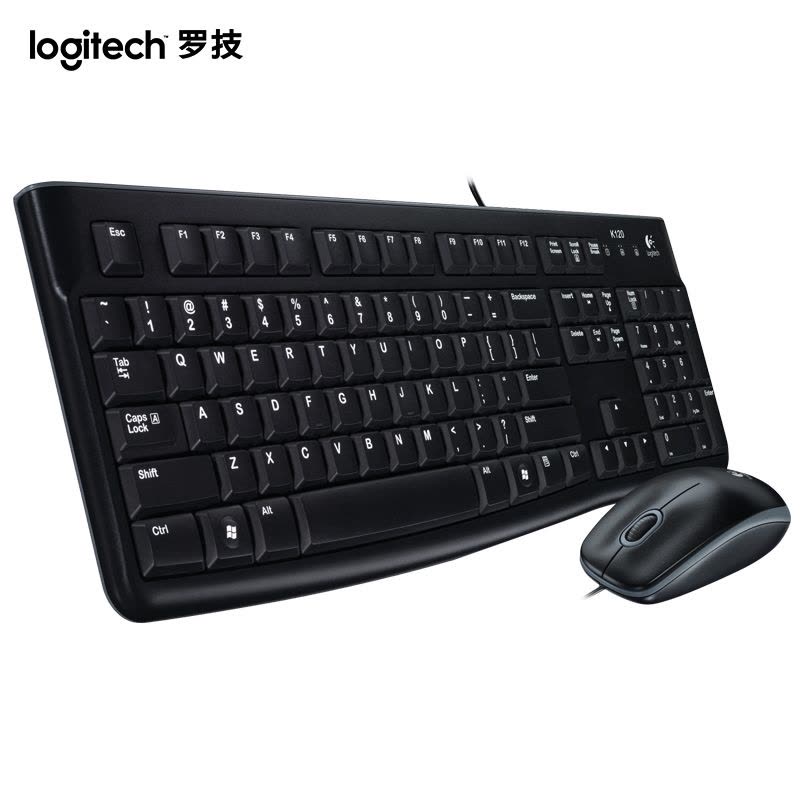罗技（Logitech）MK120 键鼠套装 鼠标键盘套装 黑色图片