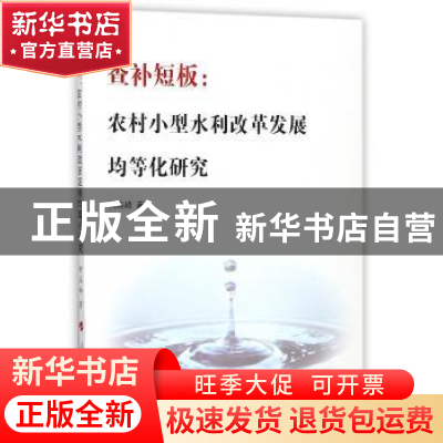 正版 查补短板:农村小型水利改革发展均等化研究 柯高峰著 人民出