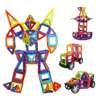 磁力片积木儿童拼装男孩女孩百变提拉磁性拼装散件益智玩具 32纯磁力片+2车轮