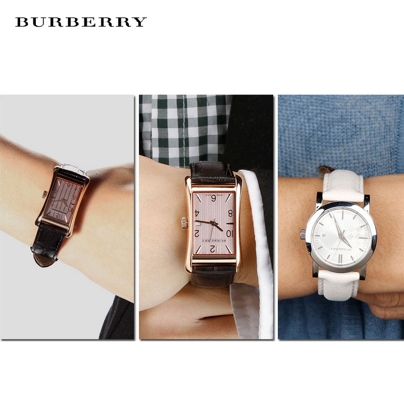 博柏利(Burberry)手表 瑞士品牌皮带方盘石英表 女 休闲时尚情侣表 男表 女表 BU1354系列