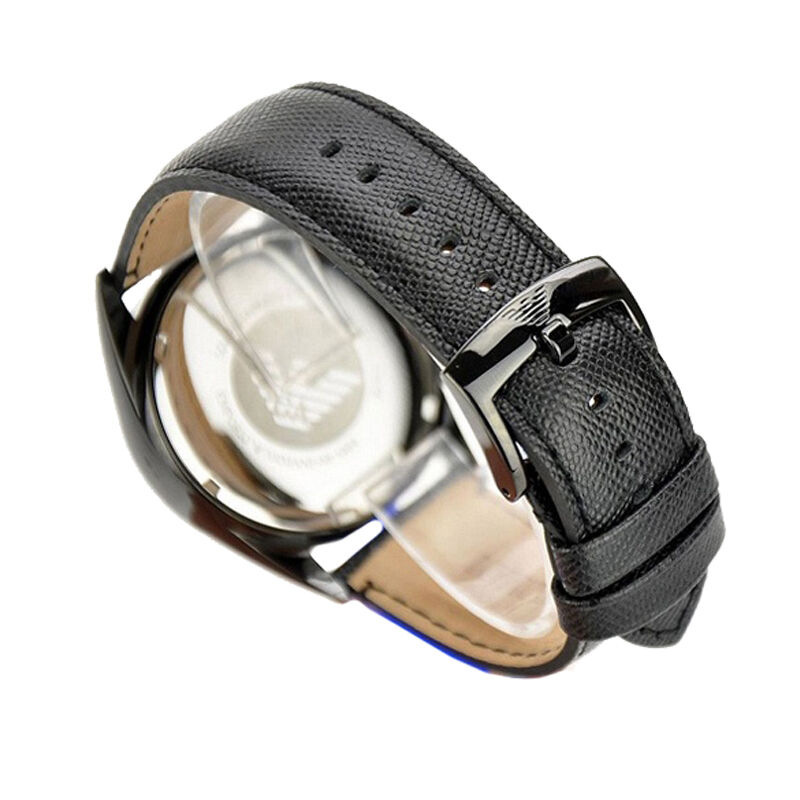 阿玛尼(EMPORIO ARMANI)手表 欧美品牌情侣表 三眼日历男女圆盘橡胶包钢带男士 女士 石英表AR5904