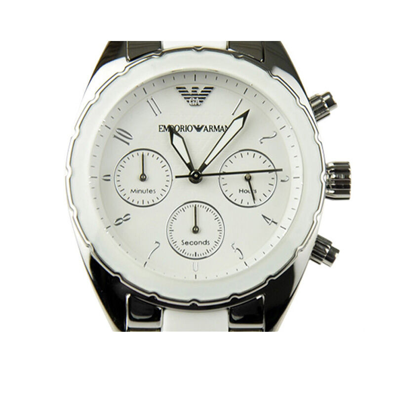 阿玛尼(EMPORIO ARMANI)手表 运动时尚欧美品牌陶瓷表带石英表 男 女 情侣款 AR5941