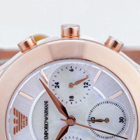 阿玛尼(ARMANI)手表时尚休闲不锈钢表带女士石英手表 AR7389-91