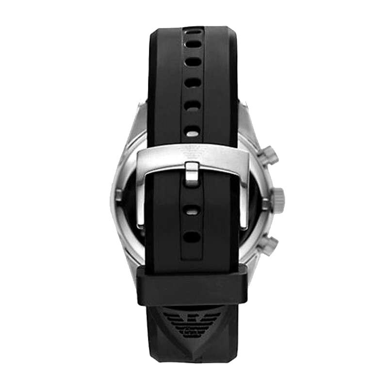 阿玛尼(EMPORIO ARMANI)手表 时尚欧美品牌橡胶带商务休闲三眼石英表 男表 AR5981系列