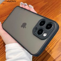 VMONN苹果14plus手机壳iPhone14proMax保护套镜头全包撞色微透磨砂肤感软边硬壳 薰衣灰-6.7英寸
