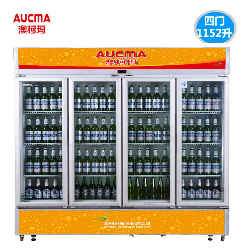 Aucma/澳柯玛SC-1152NE 1152升侧开门商用冰柜立式四门冰箱冷柜商用展示柜冷藏冷冻