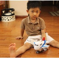 2-3-4岁惯性儿童玩具飞机2017年春季上新款音乐故事灯光宝宝玩具车客机卡通空中巴士模型塑胶玩具飞机
