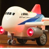 2-3-4岁惯性儿童玩具飞机2017年春季上新款音乐故事灯光宝宝玩具车客机卡通空中巴士模型塑胶玩具飞机