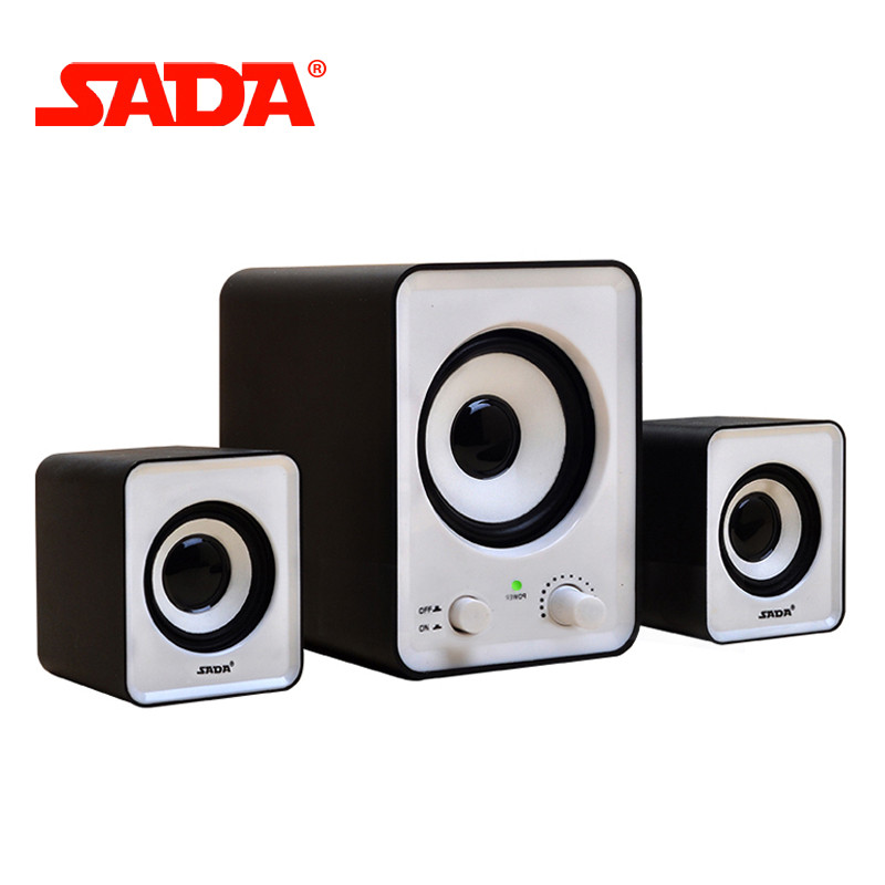 SADA D-200A笔记本台式电脑手机有源家用音响迷你小音箱2.1低音炮（黑色普通版）