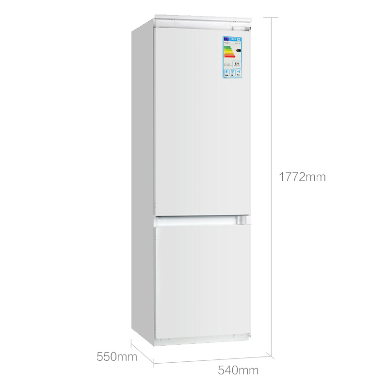 丹麦诗凯麦(SCANDOMESTIC)嵌入式冰箱BIC330AS直冷双门260升电脑控温大容量超薄家用橱柜内嵌电冰箱