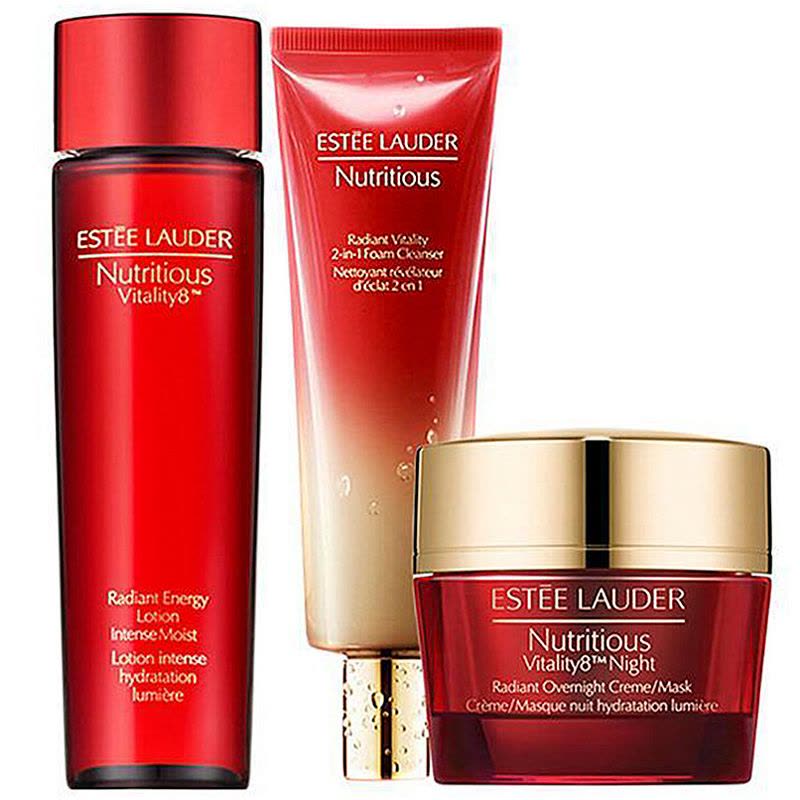 Estee Lauder 雅诗兰黛鲜活营养红石榴3件面部护肤套装礼盒 保湿补水各种肤质 滋润营养[美国品牌]图片