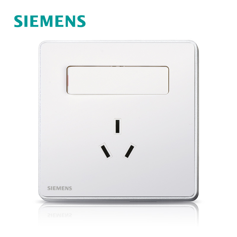 [官方旗舰店]西门子(SIEMENS)开关插座系列86型睿致钛银10A三孔带开关插座