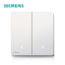 [官方旗舰店]西门子(SIEMENS)开关插座系列86型睿致钛银二开双控开关带LED