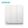 [官方旗舰店]西门子(SIEMENS)开关插座系列86型 睿致钛银三开双控开关带LED