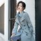 愫惠君2017年秋季新款韩版时尚修身显瘦双排扣系带百搭外套5189