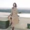 愫惠君2017年秋季新款韩版时尚修身显瘦双排扣系带百搭外套5189