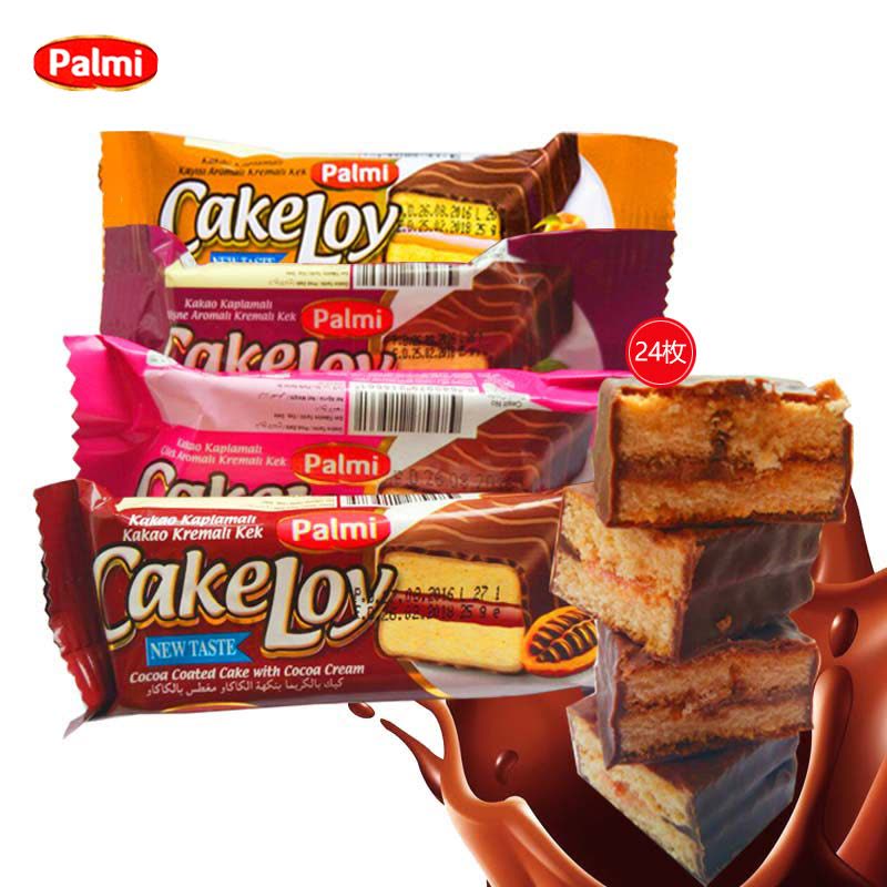 palmi派派米巧克力涂层蛋糕四种口味组合装24枚 夹心早餐糕点零食品土耳其进口图片