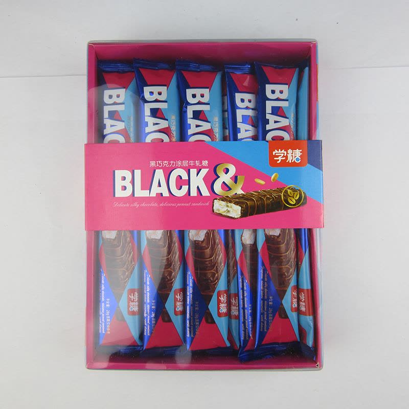 学糖 牛轧糖 黑巧克力涂层牛扎糖3盒 盒装 休闲零食 办公室必备图片