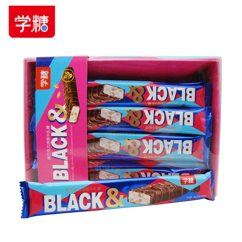 学糖 黑巧克力涂层牛扎糖 28g*20条1盒 休闲零食 办公室必备图片