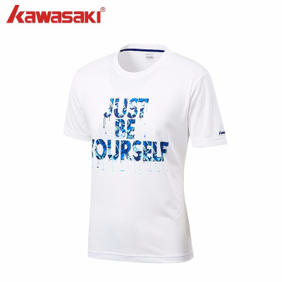 川崎/Kawasaki2021新款春夏羽毛球服中性款男女圆领短袖T恤做你自己个性透气上衣ST-Q3320