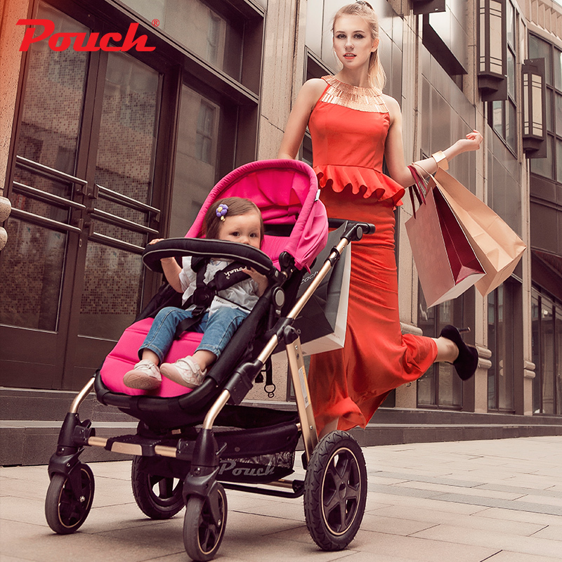 pouch帛琦p68婴儿推车高景观儿童伞车可坐可躺可折叠承重25kg036个月