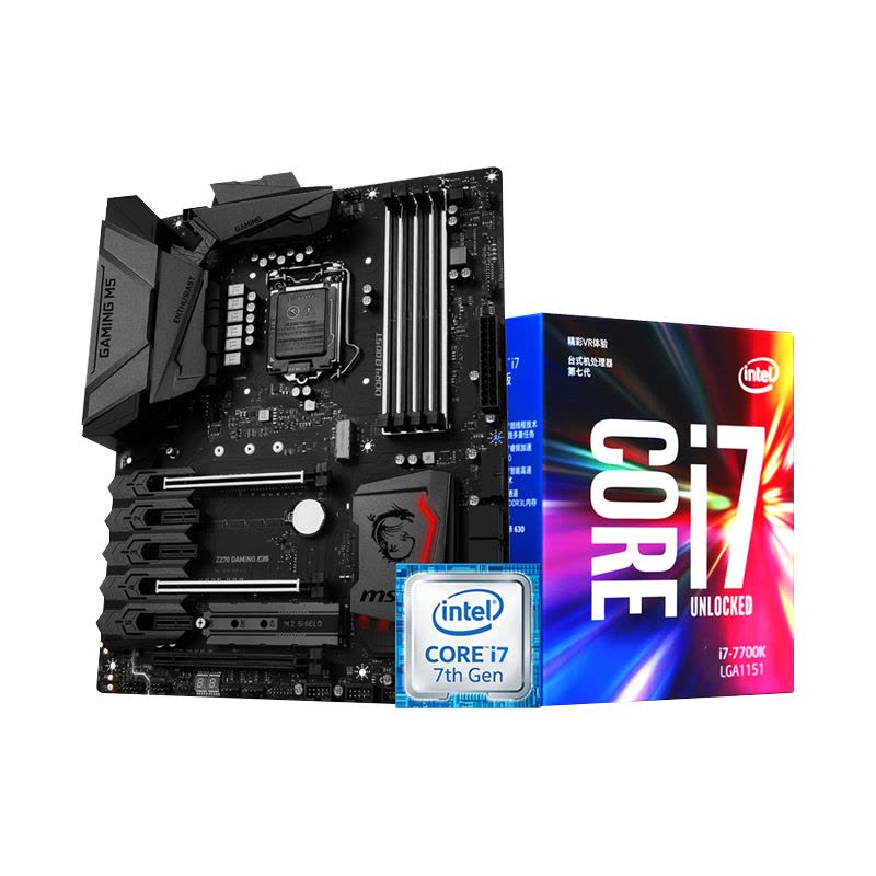 微星(msi) Z270 GAMING M5主板 搭 Intel/英特尔 i7 7700k cpu主板套装图片