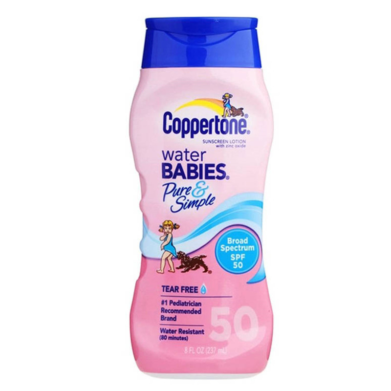 Coppertone确美同/水宝宝水嫩无泪无香防晒霜237ml 各种肤质 防水纯净防晒乳SPF+++50 各种肤质可以用