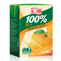汇源果汁100%橙汁家庭经济装200mlx10盒饮料简约实惠礼盒 自用送礼