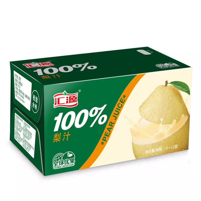【官方旗舰店】汇源果汁1L 100%纯果汁 梨汁 无添加果蔬汁 饮料 1L*12盒 箱装图片