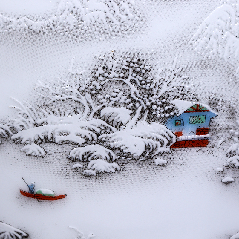 艺锦蓝 景德镇陶瓷摆件雪景小花瓶家居简约现代客厅插花花瓶白色花瓶花器笔筒