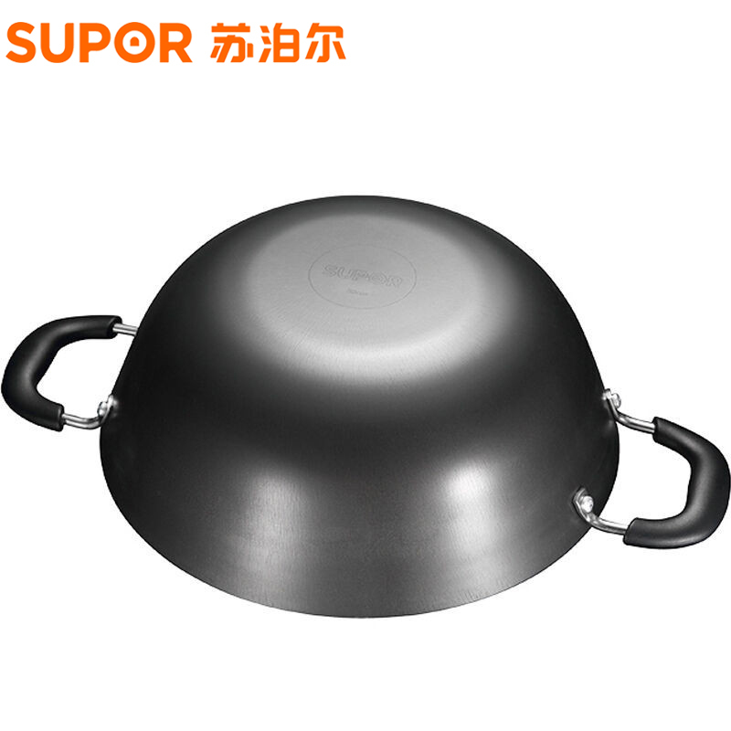 苏泊尔/SUPOR 双耳大炒锅FC34Y1深型精铸铁炒锅电磁炉,天燃气适用34CM