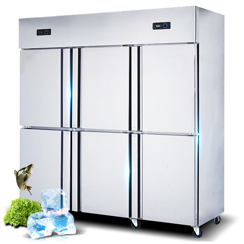 乐创/lecon珍轩 商用立式冰柜 冷冻柜冷藏柜 保鲜柜六门冰箱 双机双温 大型商厨柜 冷肉柜 冰吧奶茶设备
