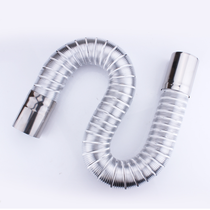 汉轩 天然气燃气热水器不锈钢铝制铝箔排烟管可伸缩5/6/7cm加长排气管 7cm
