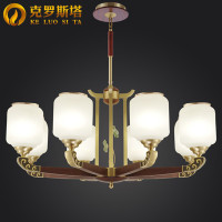 全铜新中式吊灯客厅灯现代简约大气卧室实木餐厅灯创意中国风灯具