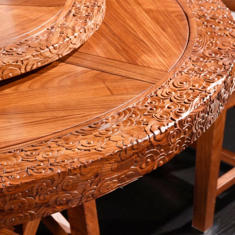 木屋子 红木餐桌餐椅组合新中式刺猬紫檀实木家具图片