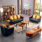 MUWUZI木屋子家具 北欧实木沙发乌金木沙发组合客厅家具实木现代高端组装沙发真皮组合单人位双人位三人位